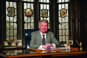 Dr. Dale A. Meyer, pictured in his office on campus, became Concordia Seminary’s 10th president in 2005.