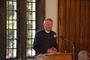Dr. Dale A. Meyer, president of Concordia Seminary, speaks to the crowd at lunch as part of the celebration for the 175th anniversary of the Seminary. 