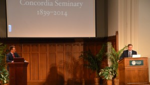 Dr. Erik Herrmann and Dr. Gerhard Bode present their lecture, "The True Light Shines: Concordia Seminary 1839-2014," as part of the 175th anniversary celebration. Click to download full size.
